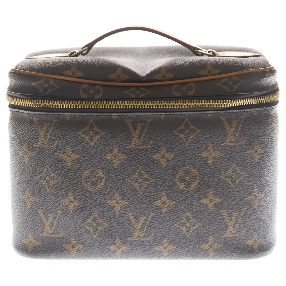 Louis Vuitton Monogram Nice Vanity Handbag Pouch Clutch Case Brown Leather